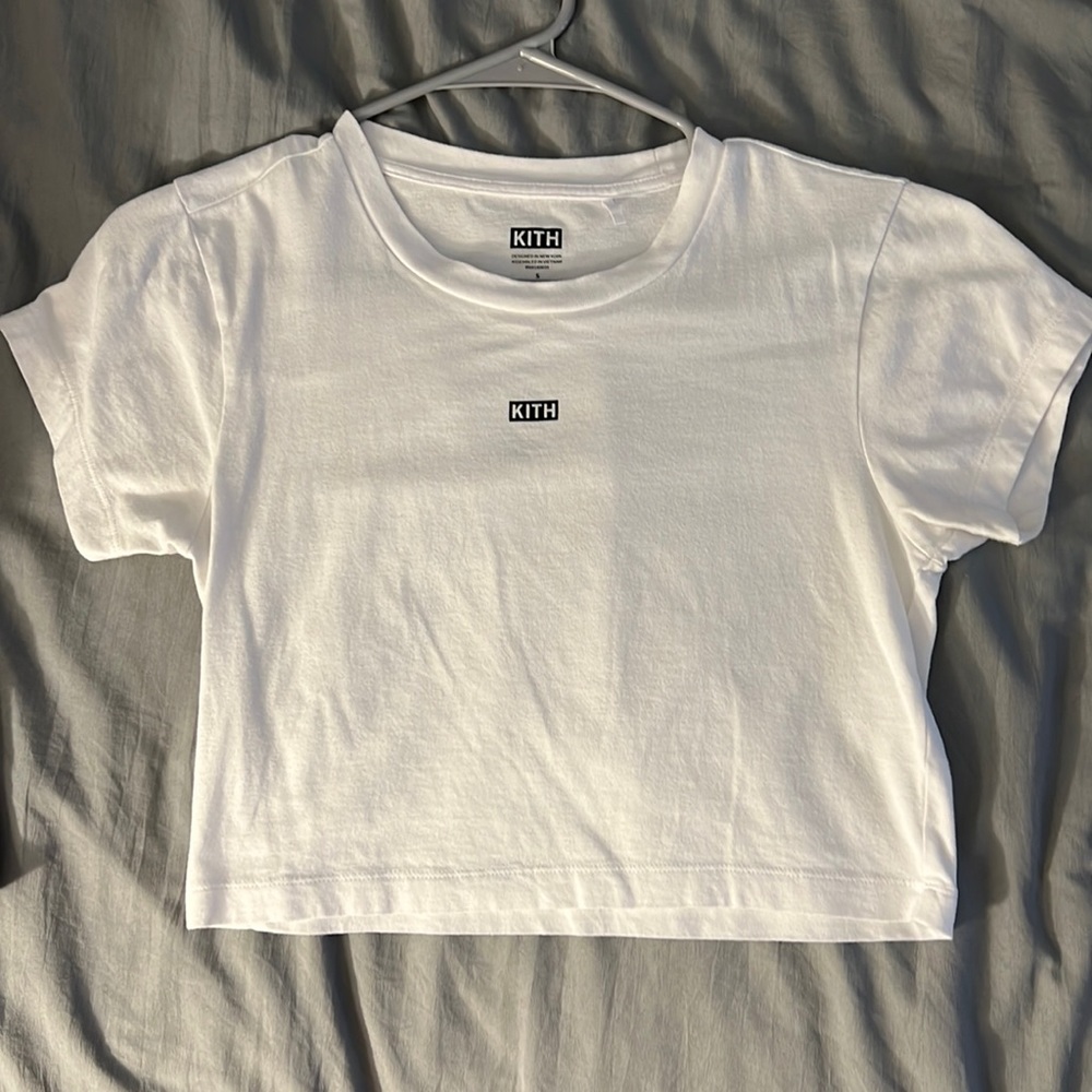 KITH womens’s white crop top tee size small